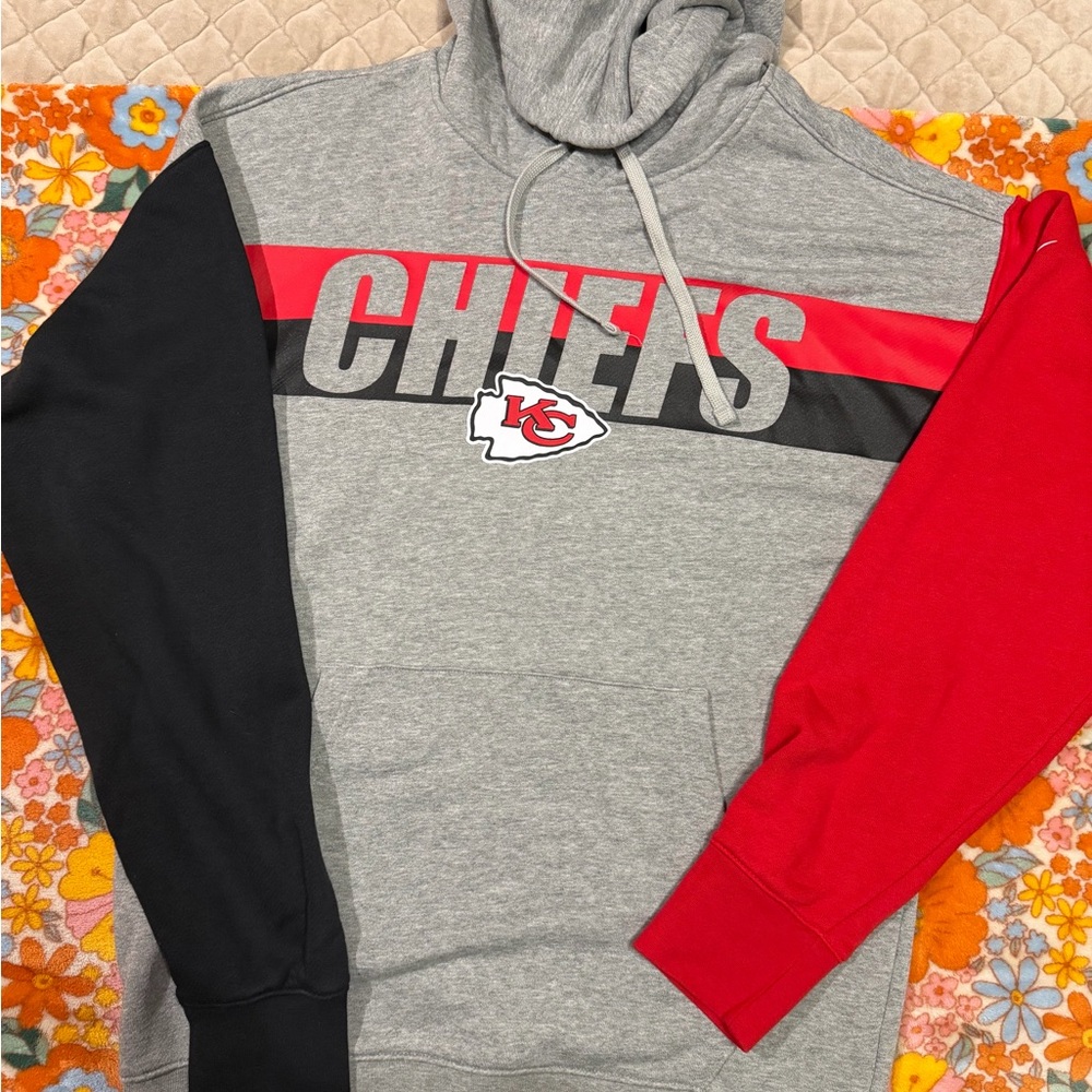 Nike Gray, Red, and Black Chiefs Hoodie